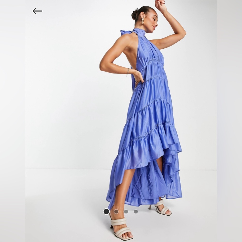 NWT ASOS Halter Tiered Voile Maxi Dress w/ Tie